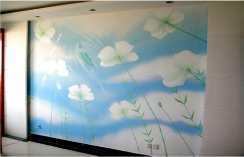 公安画墙绘怎么画好白云的蓬松感？