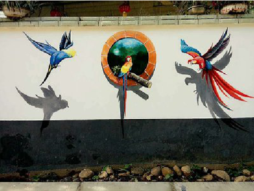 公安视觉错位-3D墙绘设计