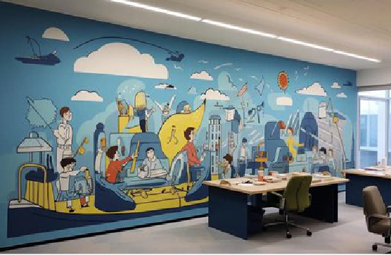 公安办公室墙绘的特点。