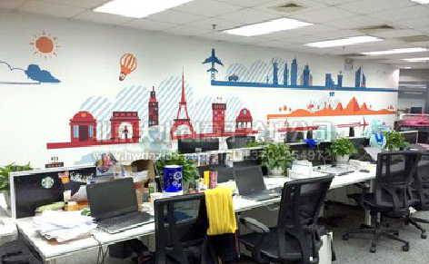 公安教你设计办公室墙绘的方法。