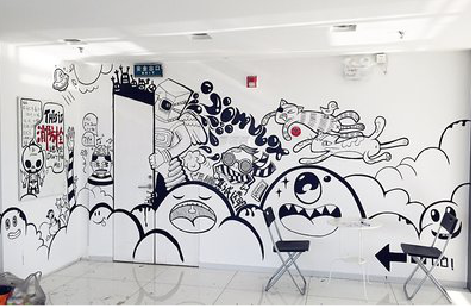 公安手绘墙并非传统涂鸦。